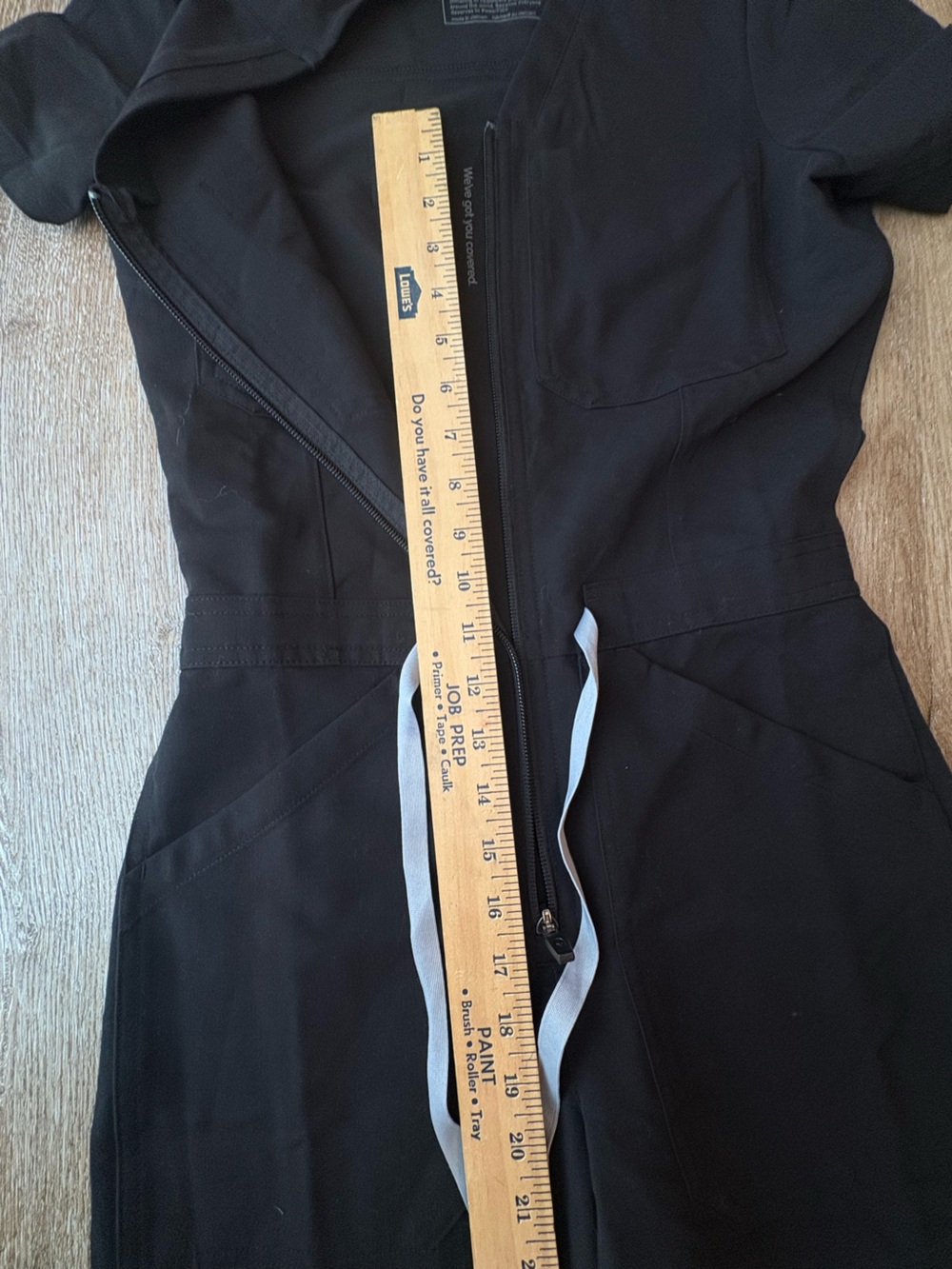 Figs Black Zip-Front Technical Jumpsuit with White Drawstring - Picture 7 of 11